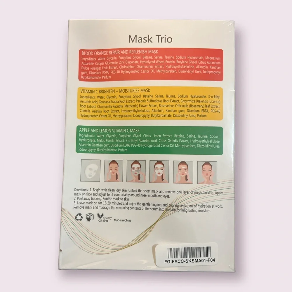 Faccia Face Mask Trío, 3 Mask Set, New in Box‎